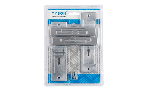 .TYSON LOCKSET PLS05 8" SILVER EMBOSSED HANDLE