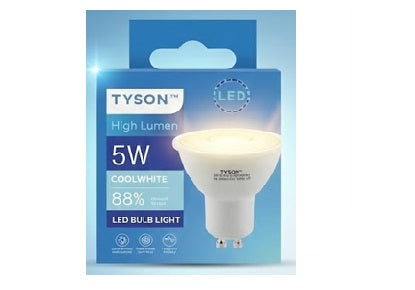 .TYSON GU10 LED BULB 5W - 105LM/W - New Regulation