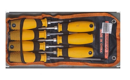 SCREWDRIVER SET 7PC HEAVY DUTY / CANVAS CASE (D)