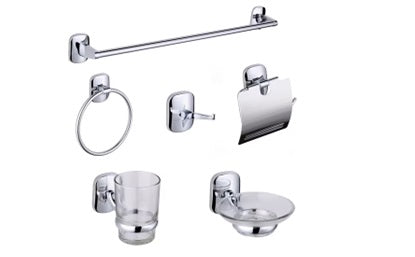 CHROME BATHROOM SET 6PC