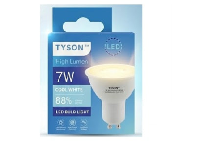 .TYSON GU10 LED BULB 7W - 105LM/W - New Regulation